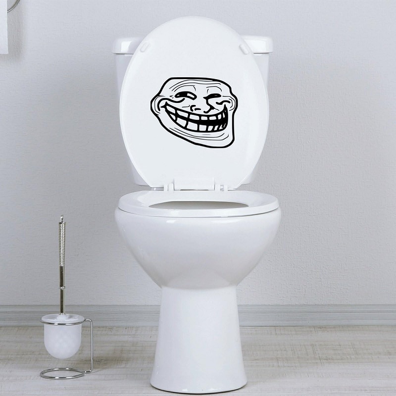 Troll Face funny cartoon toilet stickers