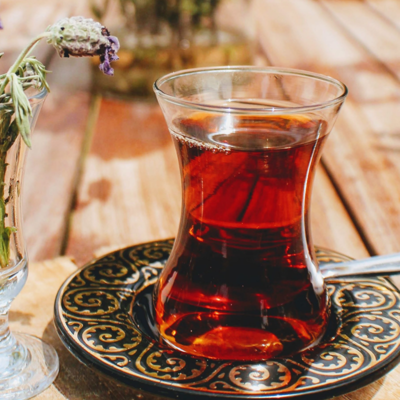 Turkish brewed tea